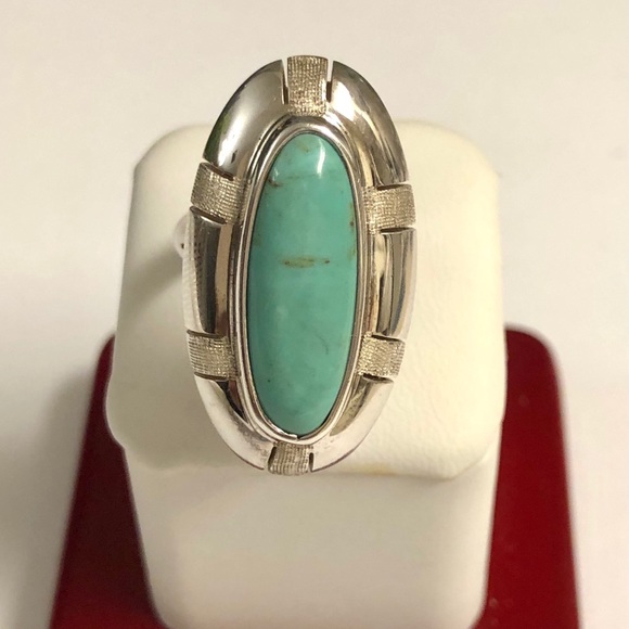 Sterling Silver Turquoise Ring Size 5 - Picture 5 of 5